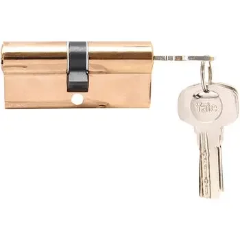 YALE 70MM CYLINDER WITH BOTHSIDE KEYS, PVD RG WITH DIMPLED KEY YALE | Model: 70 MM DC PRG DK-S