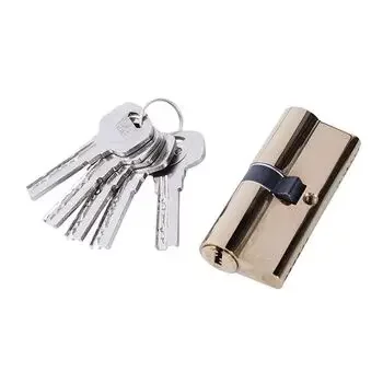 YALE 70MM CYLINDER WITH BOTHSIDE KEYS, PVD RG WITH DIMPLED KEY YALE | Model: 70 MM DC PRG DK-S