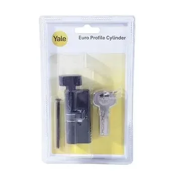 YALE 70MM CYLINDER WITH INSIDE THUMBTURN AND OUTSIDE KEY, PVD BM WITH DIMPLED KEY YALE | Model: 70 MM TT PBM DK-S