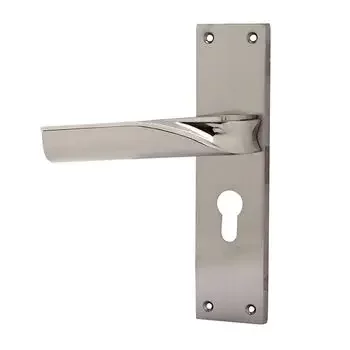 PLAZA 8 CYS BURLIN MORTISE HANDLE + LOCK + CYLINDER BOTH SIDE KEY IN CPS FINISH