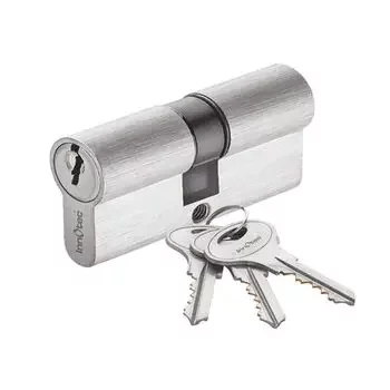 PLAZA 8 CYS BURLIN MORTISE HANDLE + LOCK + CYLINDER BOTH SIDE KEY IN CPS FINISH