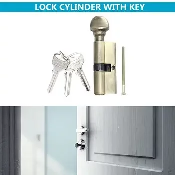 DORSET CYLINDER LOCK ONE SIDE KEY & ONE SIDE KNOB 70MM PT DORSET | Model: CL107PT