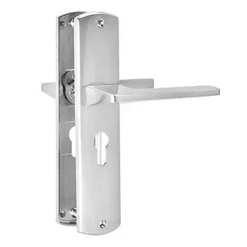 PLAZA 9 CYS SWISS MORTISE HANDLE + LOCK + CYLINDER BOTH SIDE KEY IN SS FINISH PLAZA |Model: 7625