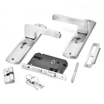 PLAZA 9 CYS SWISS MORTISE HANDLE + LOCK + CYLINDER BOTH SIDE KEY IN SS FINISH PLAZA |Model: 7625