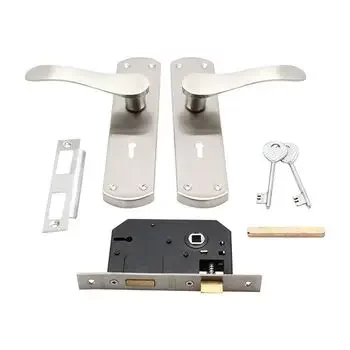 PLAZA ZODIAC KY :- 8 ZODIA MORTISE HANDLE + LEVER LOCK IN STAINLESS STEEL FINISH LEVER HANDLES PLAZA | Model: 6060