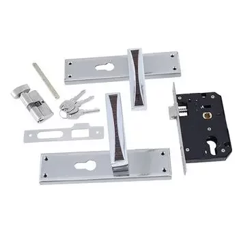 PLAZA NEXA S2 60MM :- 8 NEXA MORTISE HANDLE + MORTISE LOCK & 60MM CYLINDER KEY & KNOB IN LEVER HANDLES PLAZA | Model: 7606