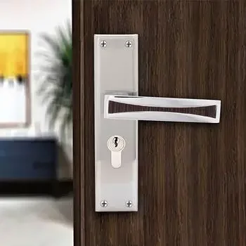 PLAZA NEXA S2 60MM :- 8 NEXA MORTISE HANDLE + MORTISE LOCK & 60MM CYLINDER KEY & KNOB IN LEVER HANDLES PLAZA | Model: 7606