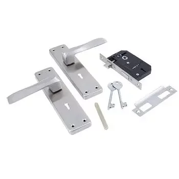 PLAZA FORTE KY :- 8 NEXA MORTISE HANDLE + LEVER LOCK IN STAINLESS STEEL FINISH LEVER HANDLES PLAZA Model: 8419