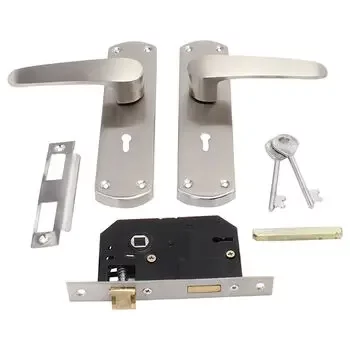 PLAZA SONIC KY :- 8 SONIC MORTISE HANDLE + LEVER LOCK IN STAINLESS STEEL FINISH LEVER HANDLES PLAZA | Model: 4492