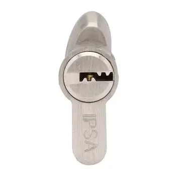 IPSA NAVY MORTISE HANDLE ON ROSE + LOCK + 60 MM CYLINDER KEY & KNOB IN FSS FINISH IPSA | Model: 16759