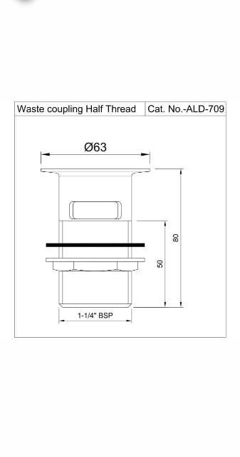 Waste Coupling 80mm Height | Model : ALD-GLD-709