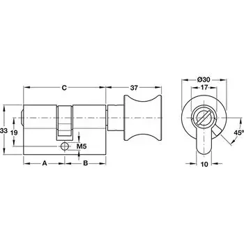 HAFELE CYLINDER EPC TLT T+E 31.5+31.5=63 MN HAFELE | Model: 916.96.406