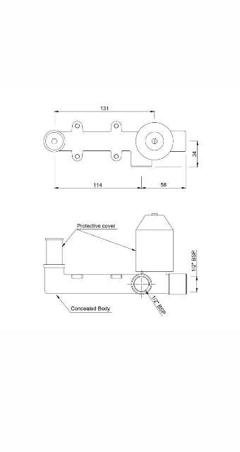 Concealed Body For Single Lever Wall Mounted Basin Mixer | Model : ALD-CHR-233NPSO