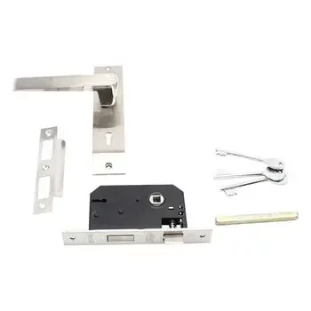 PLAZA PRIED KY :- 8 PRIED MORTISE HANDLE + LEVER LOCK IN STAINLESS STEEL FINISH LEVER HANDLES PLAZA | Model: 8313