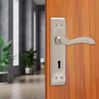 PLAZA STAR KY :- 7 STAR MORTISE HANDLE ON PLATE WITH LEVER LOCK IN STAINLESS STEEL FINISH LEVER HANDLES PLAZA | Model: 8316