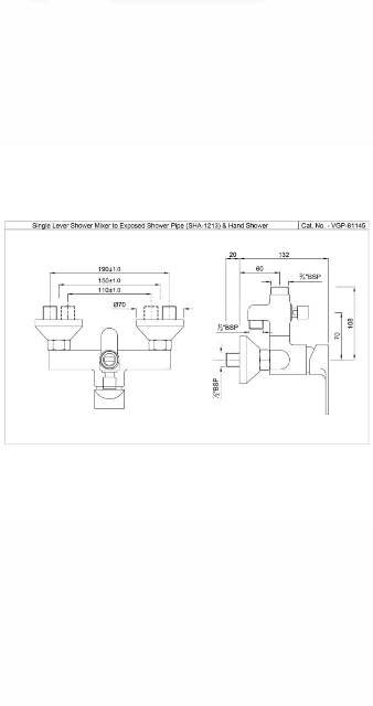 Single Lever Exposed Shower Mixer | Model : VGP-GLD-81145
