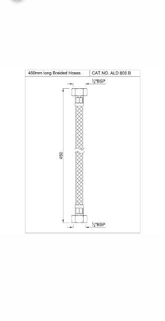 450mm Long Braided Hoses | Model : ALD-CHR-805B