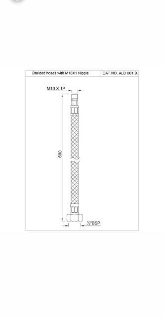 600mm Long Braided Hoses | Model : ALD-CHR-801B