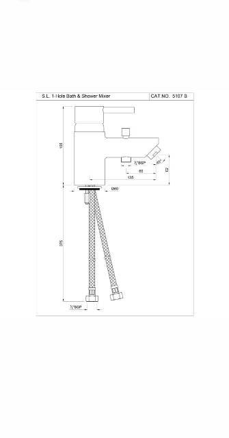 Single Lever 1-Hole Bath | Model : FLR-CHR-5107B