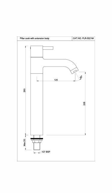 Pillar Cock | Model : FLR-CHR-5021M