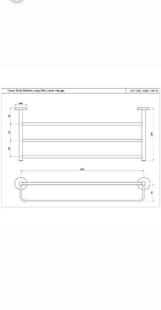 Towel Rack 600mm Long | Model : ACN-GMP-1181S