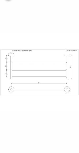 Towel Rack 600mm Long | Model : ACN-CHR-1181FS