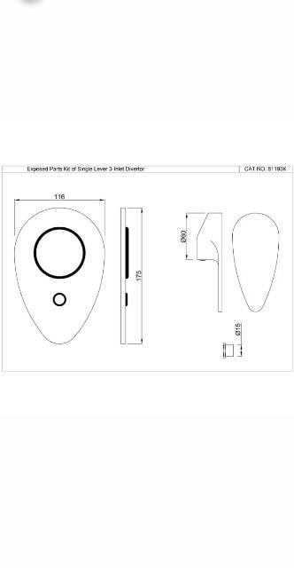 Single Lever 3-Inlet Exposed Parts Kit | Model : VGP-GDS-81193