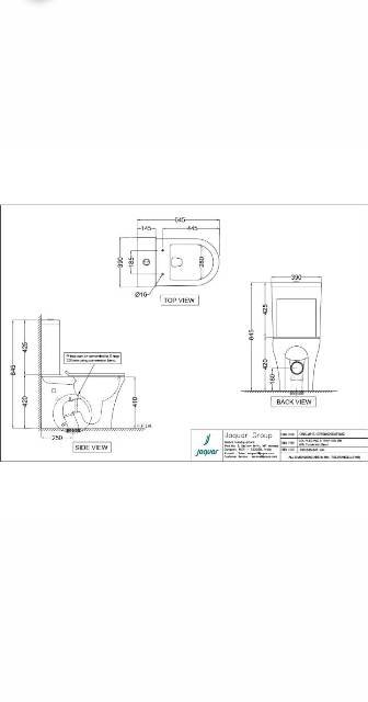 Rimless Bowl With Cistern For Coupled WC | Model : ONS-WHT-10753NS250UFSMZ