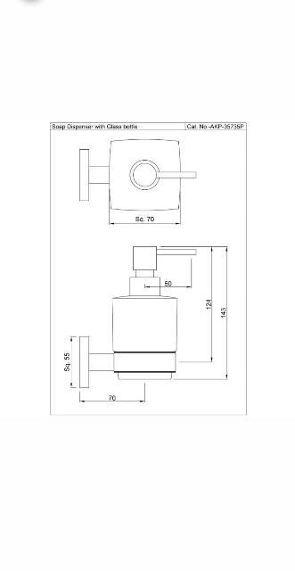 Soap Dispenser With Glass Bottle | Model : AKP-GLD-35735P