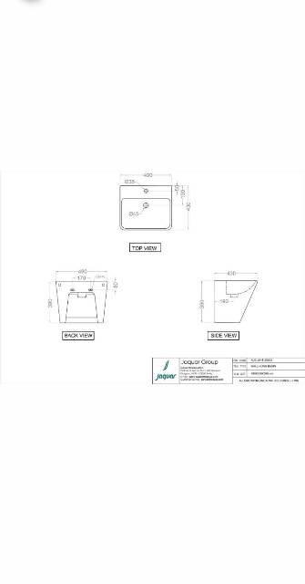 Wall Hung Integrated Basin | Model : KUS-WHT-35803