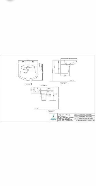 Wall Hung Basin With Half Padestal | Model : LYS-WHT-38801 + LYS-WHT-38305