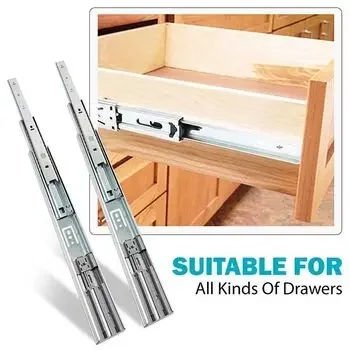 IPSA SOFT CLOSING BALL BEARING DRAWER SLIDER - SS FINISH 450MM PAIR IPSA Model: 4898