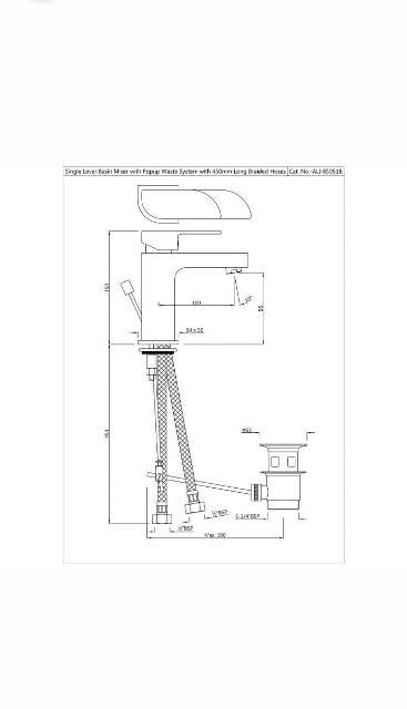 Single Lever Basin Mixer With Popup Waste | Model : ALI-GDS-85051B