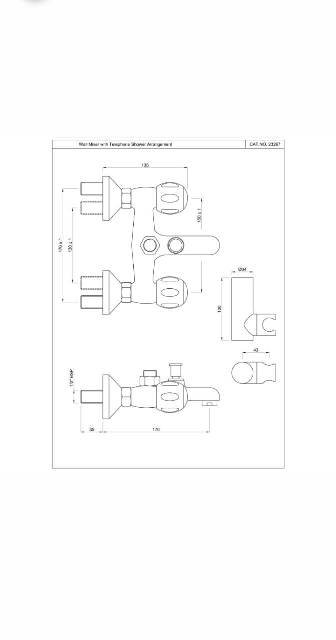 Wall Mixer With Telephone Shower Arrangement | Model : CQT-CHR-23267