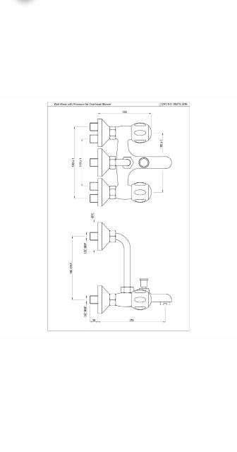 Wall Mixer With Provision For Overhead Shower | Model : CQT-CHR-23273UPR