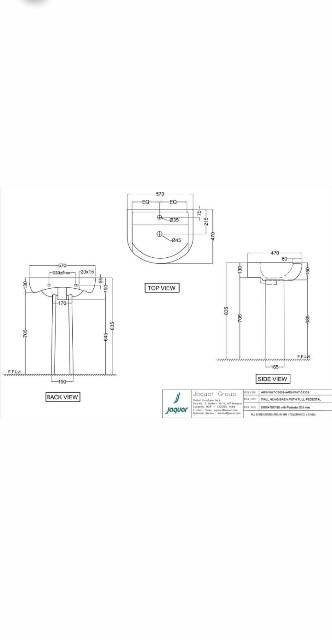 Wall Hung Basin With Full Pedestal | Model : ARS-WHT-39801 + ARS-WHT-39301