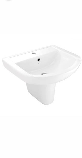 Wall Hung Basin With Half Pedestal | Model : ARS-WHT-39801 + ARS-WHT-39305