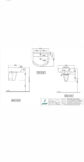 Wall Hung Basin With Half Pedestal | Model : ARS-WHT-39801 + ARS-WHT-39305