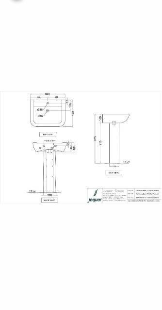 Wall Hung Basin With Full Pedestal | Model : FNS-WHT-40801 + FNS-WHT-40301