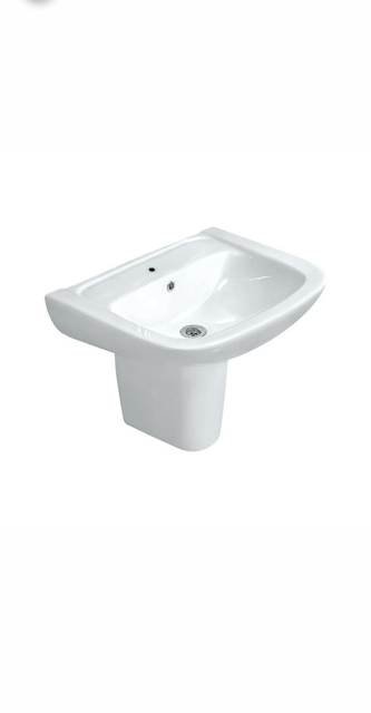 Wall Hung Basin With Half Pedestal | Model : FNS-WHT-40801 + FNS-WHT-40305