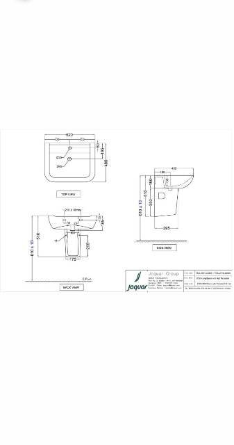 Wall Hung Basin With Half Pedestal | Model : FNS-WHT-40801 + FNS-WHT-40305