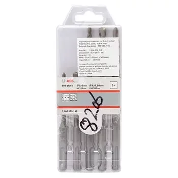 BOSCH 5 PC HAMMER DRILL BIT SET (5,6,6,8,10MM) BOSCH | Model: 2.608.579.119