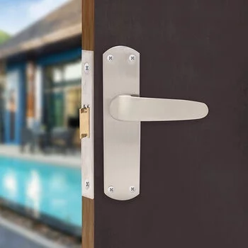 PLAZA SONIC BABY LATCH:- 8 SONIC MORTISE HANDLE + BABY LATCH IN STAINLESS STEEL FINISH LEVER HANDLES PLAZA Model: 4493