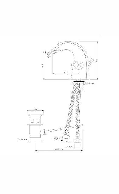 Joystick 1- Hole Bidet Mixer | Model: ARC-SSF-87213B