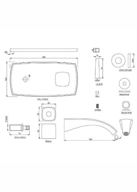 Exposed Part Kit Of Joystick Basin Mixer | Model: ARC-BCH-87233K