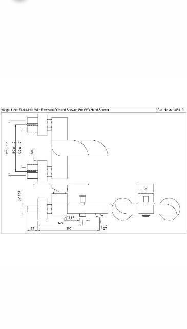 Single Lever Wall Mixer | Model : ALI-BLM-85119