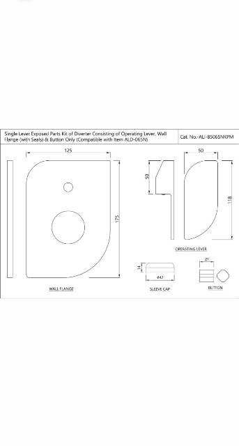 Single Lever Exposed Parts Kit Of Diverter | Model : ALI-CHR-85065NK
