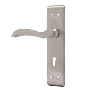 PLAZA STAR KY 7 STAR MORTISE HANDLE ON PLATE WITH LEVER LOCK IN STAINLESS STEEL FINISH LEVER HANDLES PLAZA Model: 8316