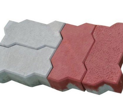 Industries Concrete Grey And Red Paver Block, For Flooring