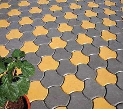 Yellow 80mm Square Cement Paver Block